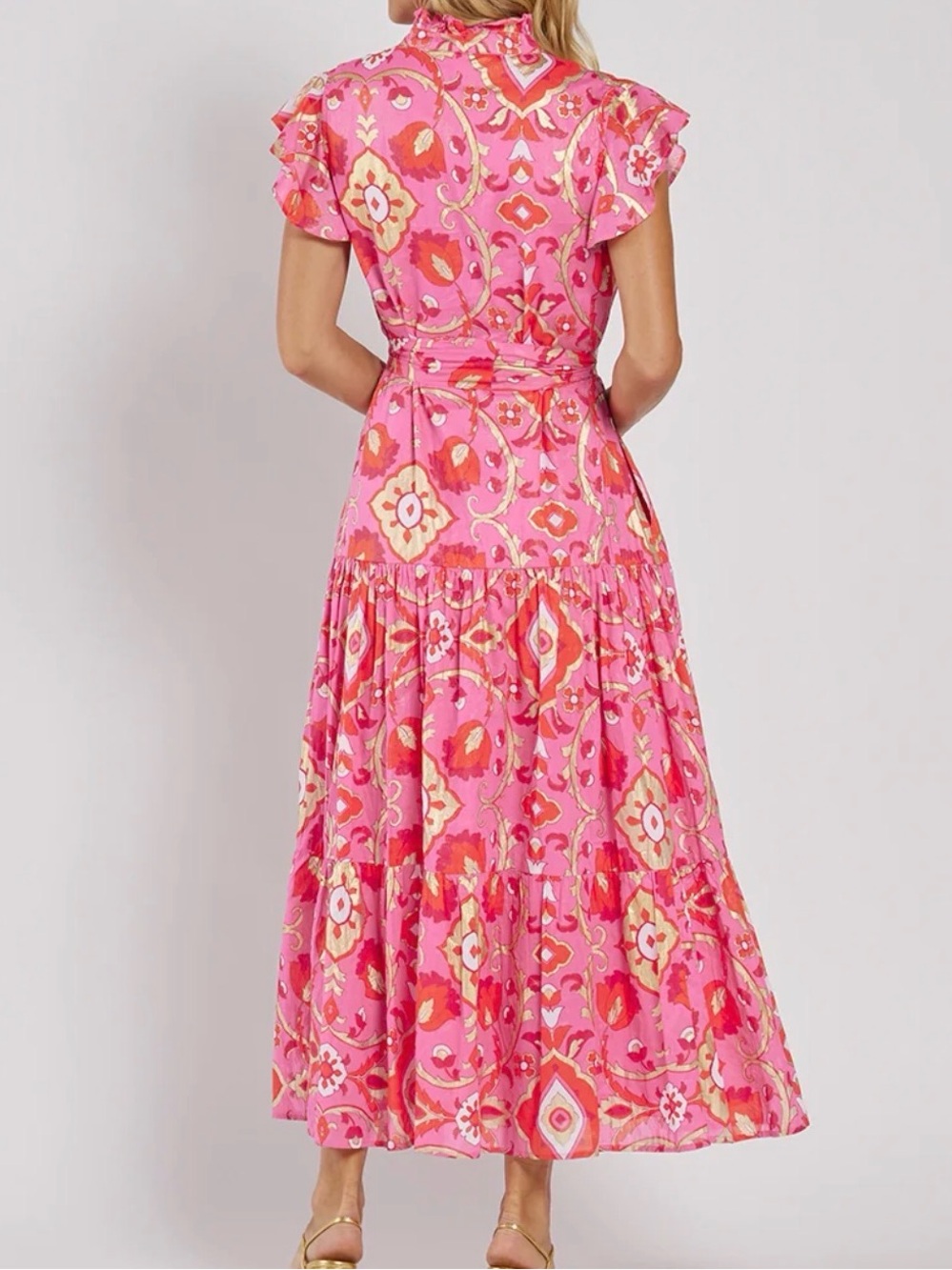 Jude Connally Mirabella Tiered Floral Ruffle Maxi in Gilded Garden Peony Large - Picture 3 of 8